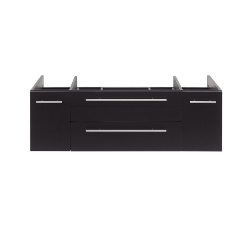 Lucera 48" Espresso Wall Hung Double Vessel Sink Modern Bathroom Cabinet