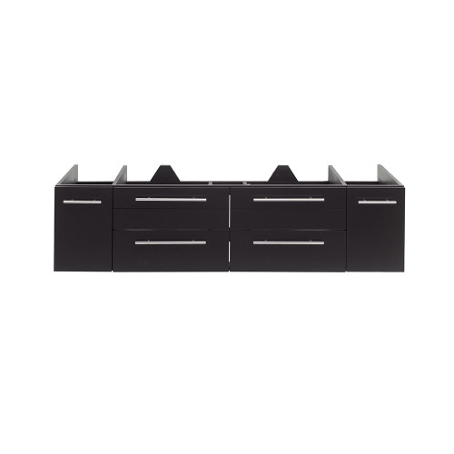 Lucera 60" Espresso Wall Hung Single Undermount Sink Modern Bathroom Cabinet