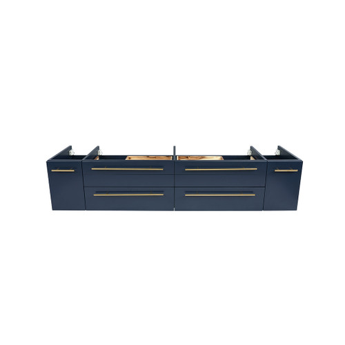 Lucera 72" Royal Blue Wall Hung Double Vessel Sink Modern Bathroom Cabinet