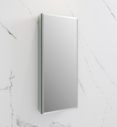 15" Wide x 36" Tall Bathroom Medicine Cabinet w/ Mirrors, Beveled Edge