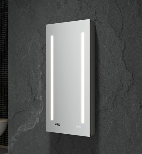Tiempo 15" Wide by 36" Tall Medicine Cabinet with LED Lighting - Left