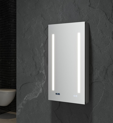 Tiempo 15" Wide by 30" Tall Medicine Cabinet with LED Lighting - Left