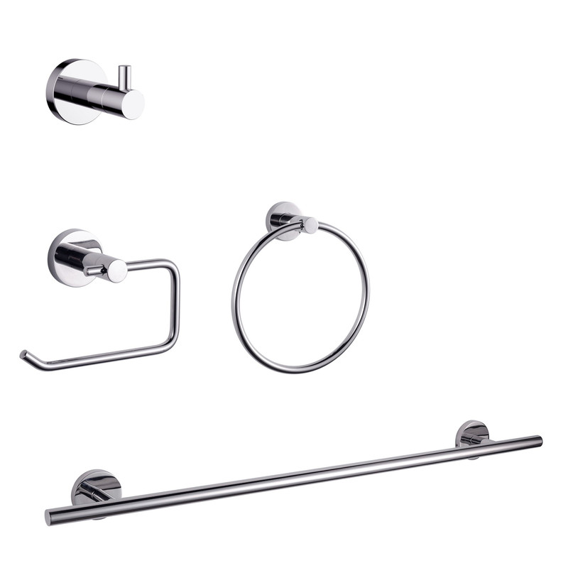 Bagno Nera 4-Piece Bathroom Accessory Set - Chrome, LAS16152PC