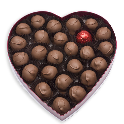 Mindy Mint Truffles in a heart shaped box - 1 lb - Mrs