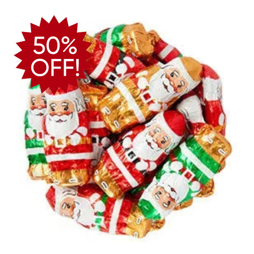 Foil Wrapped Milk Chocolate Santas - 4 oz