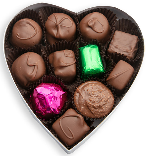8 oz Nuts and Chews Assortment in a heart shaped box - Mrs