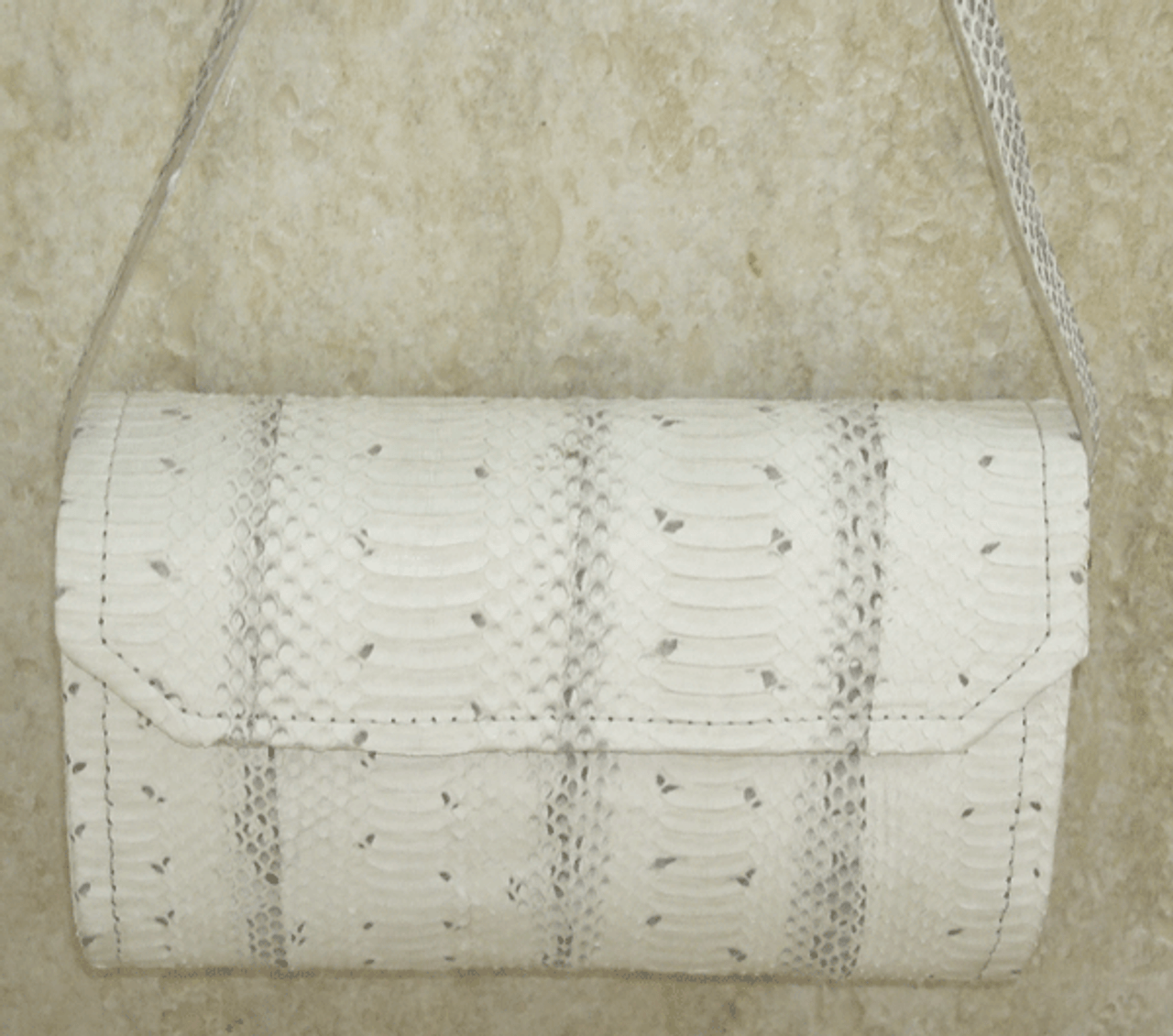 white snakeskin bag