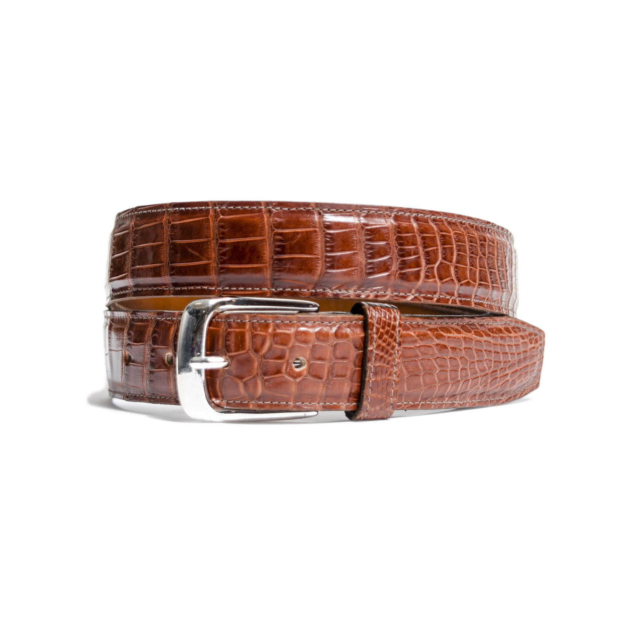 cognac alligator belt