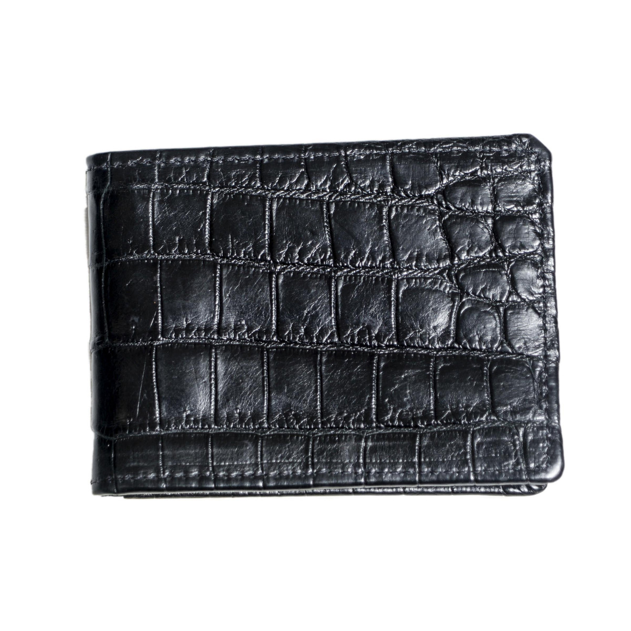 Black Genuine Alligator Leather Men Wallet Bifold Skin Exotic Animal RFID  Block