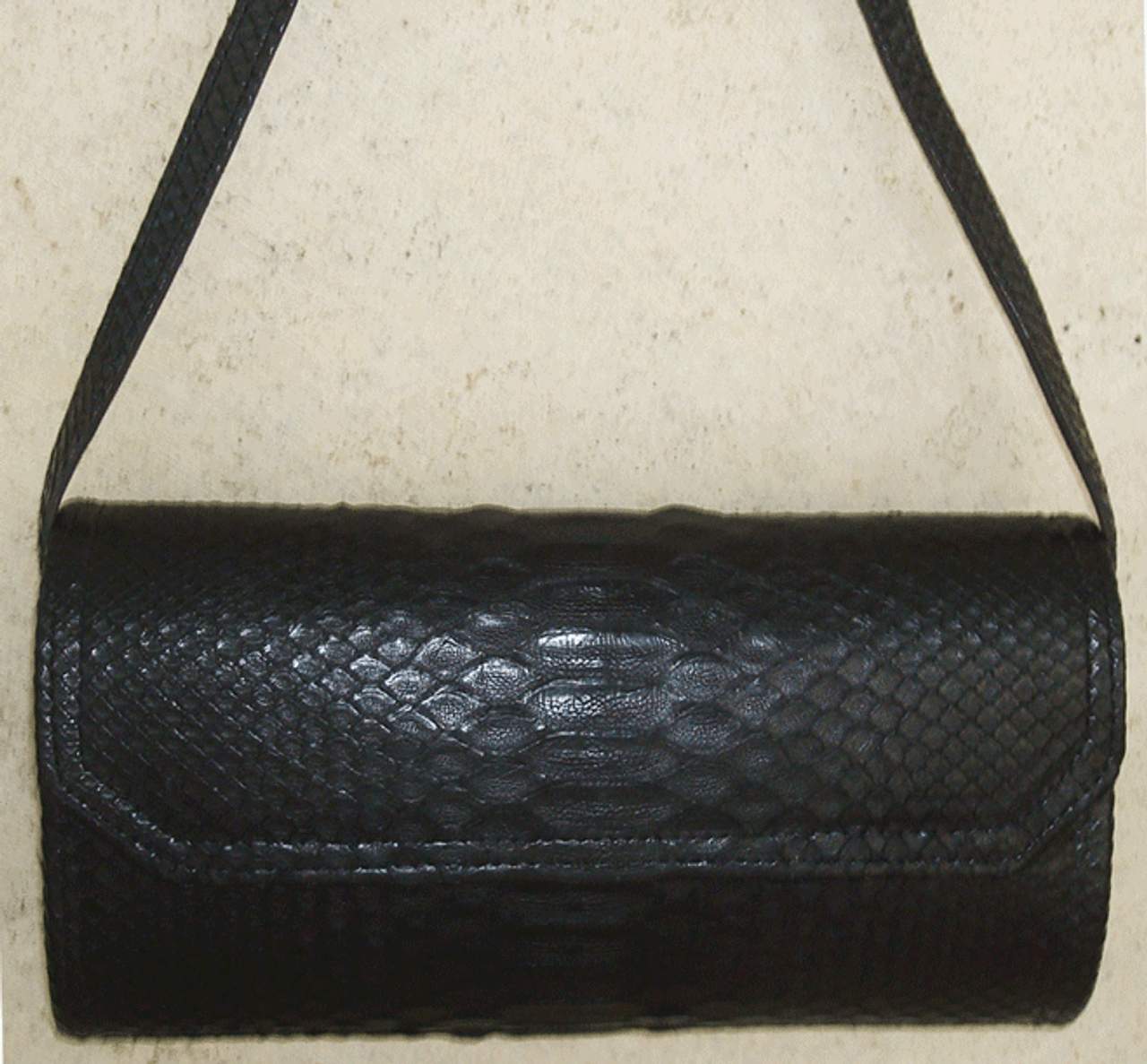 Guess Moon Light Small Python Wristlet Clutch Crossbody in Black