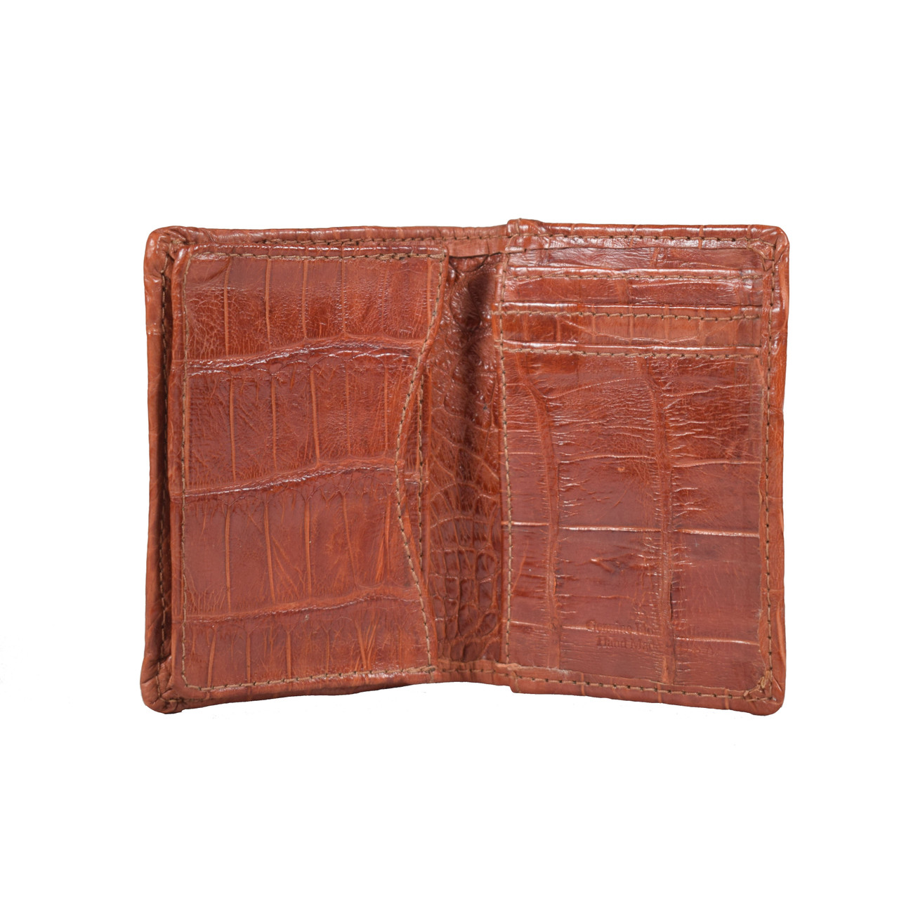 WALLET - Front pocket - ALLIGATOR SKIN - Cognac