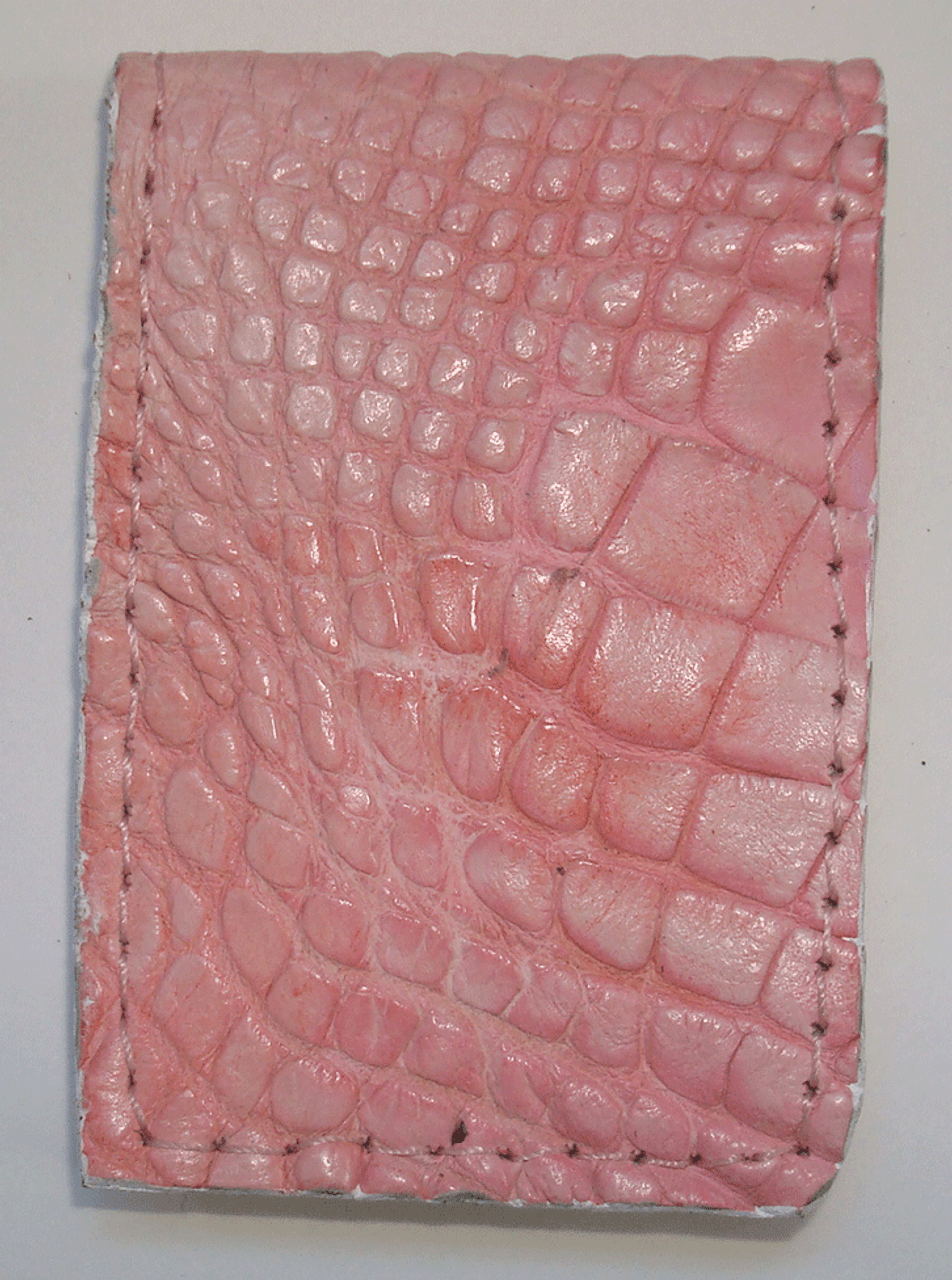 Pink Crocodile Hornback Leather Womens Purse