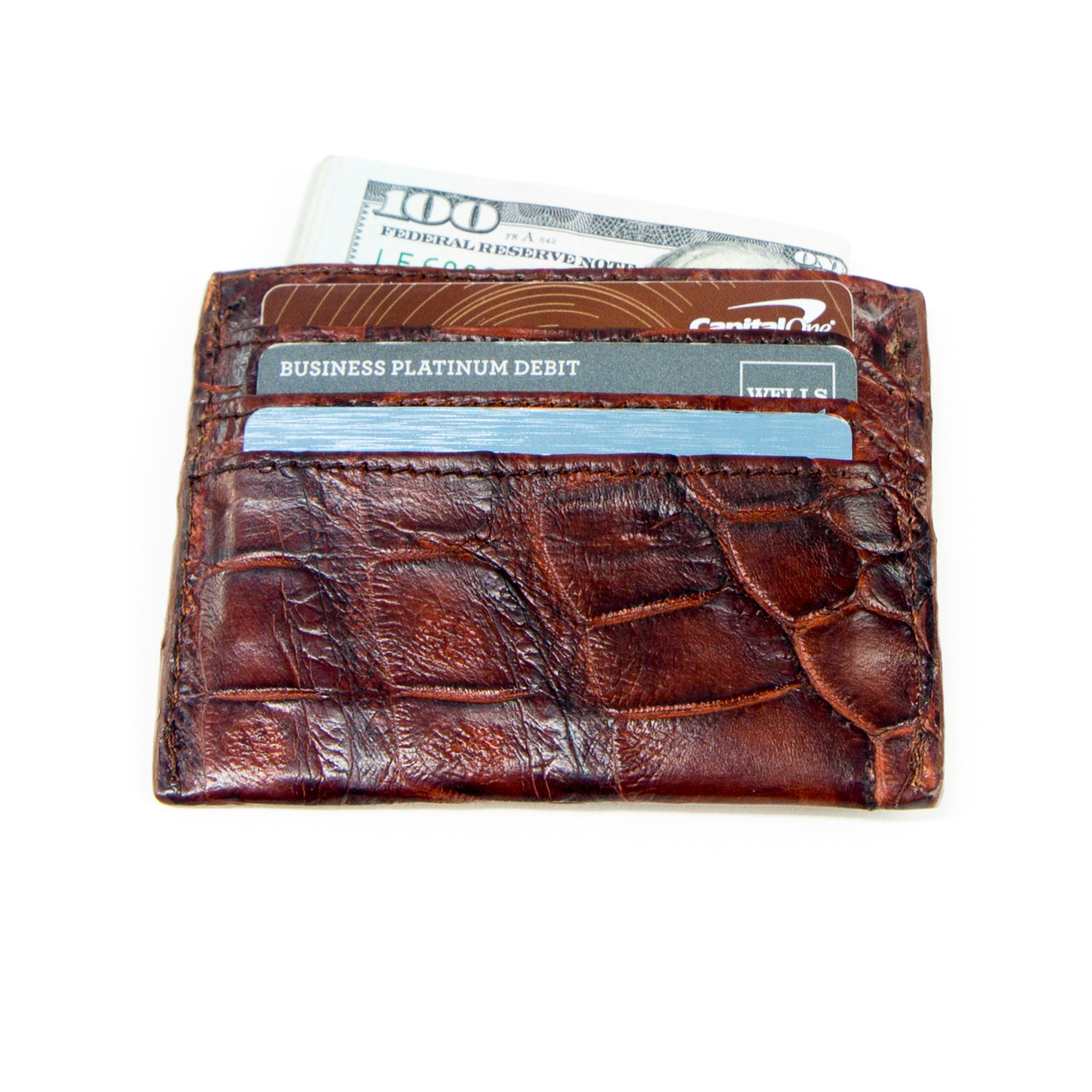 Alligator Credit Card Wallet - Handmade Men's Wallets