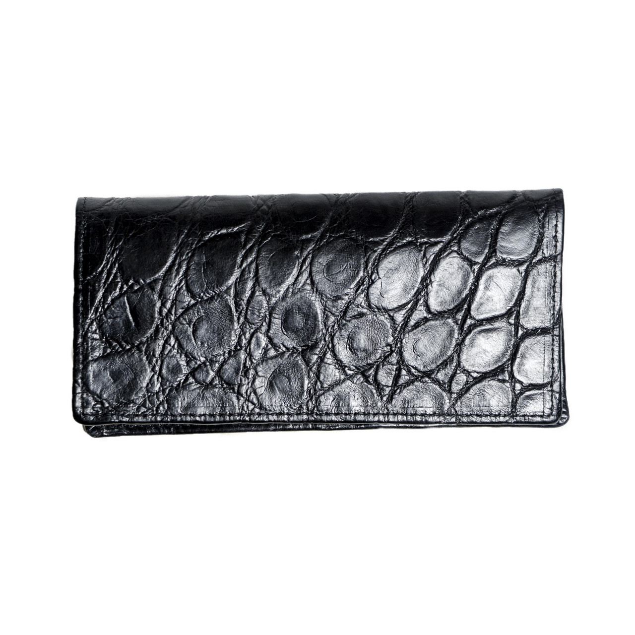 Black Alligator Long Wallet - Alligator Jakes