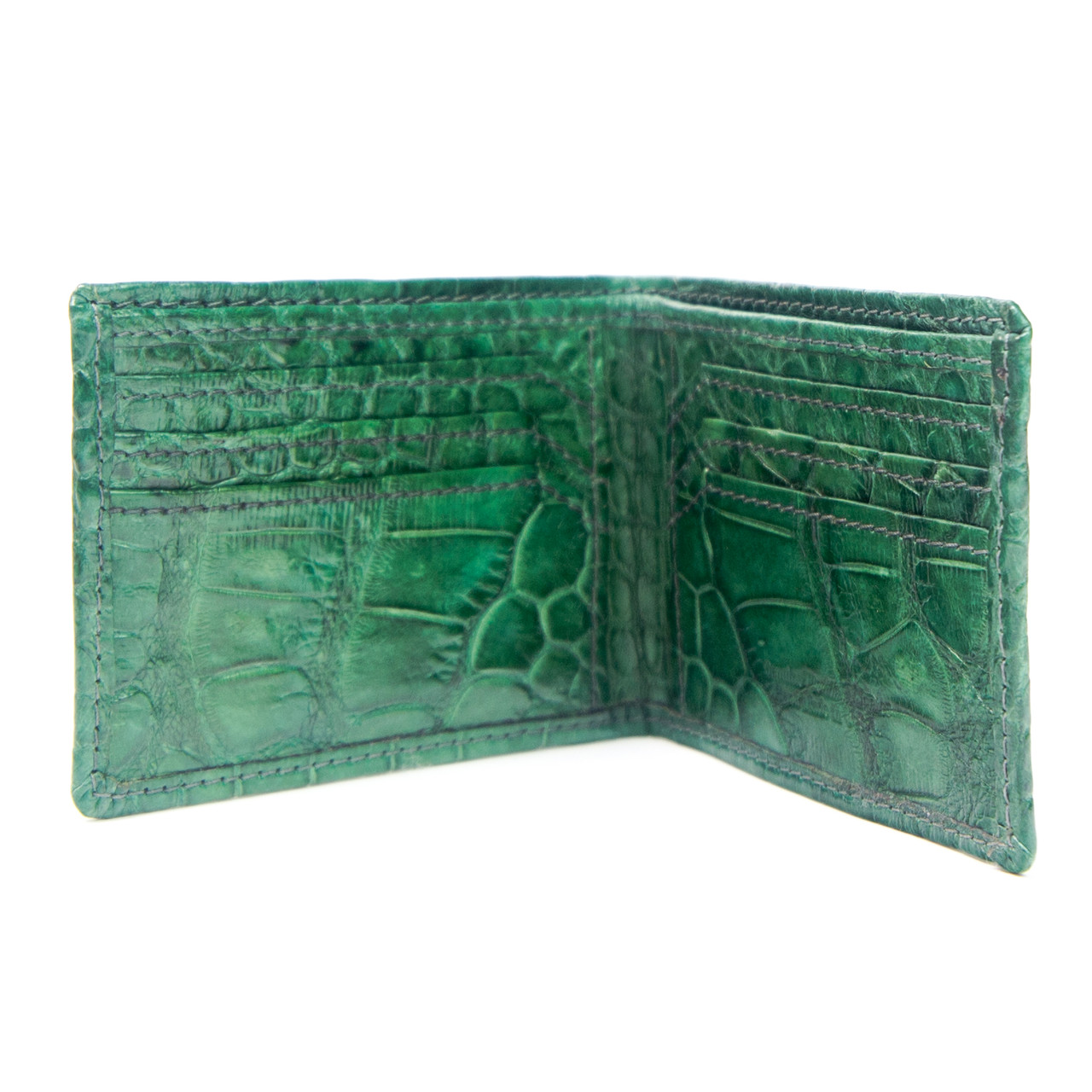 WALLET - ALLIGATOR SKIN - Hulk Green - BI-FOLD - Premium Quality