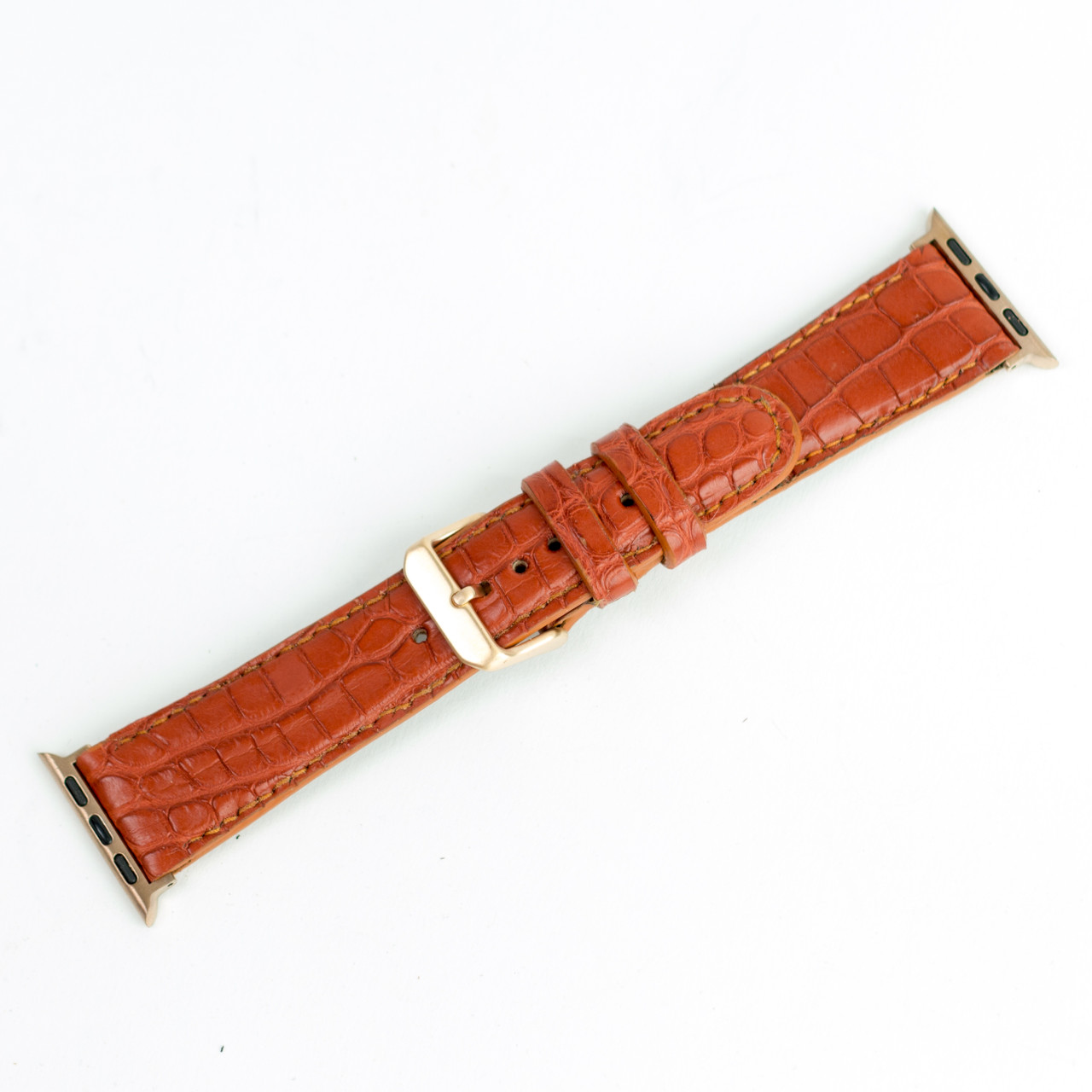 Cognac Apple Watch Strap - Alligator Jakes