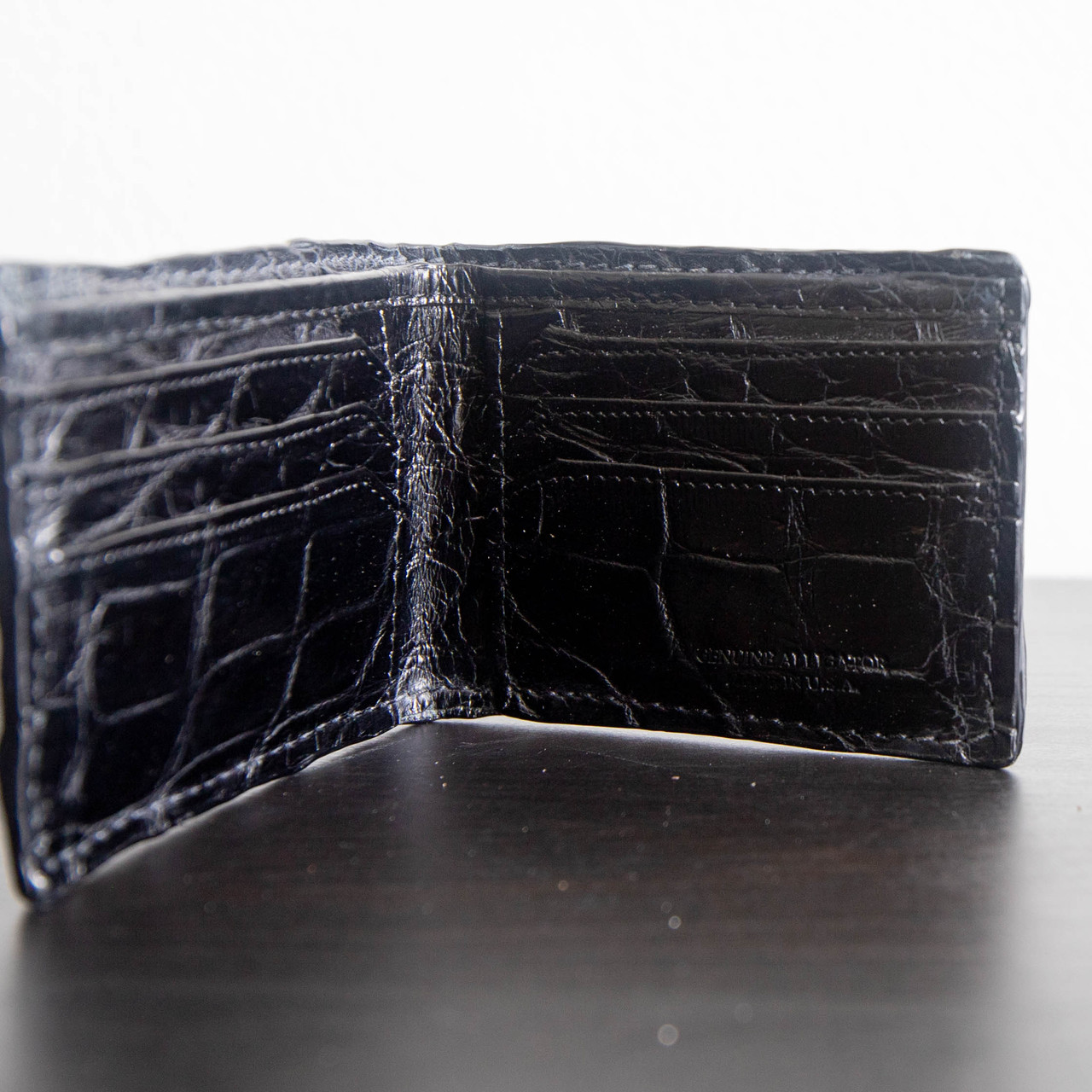 Horn Back Alligator Black Bifold - Alligator Jakes
