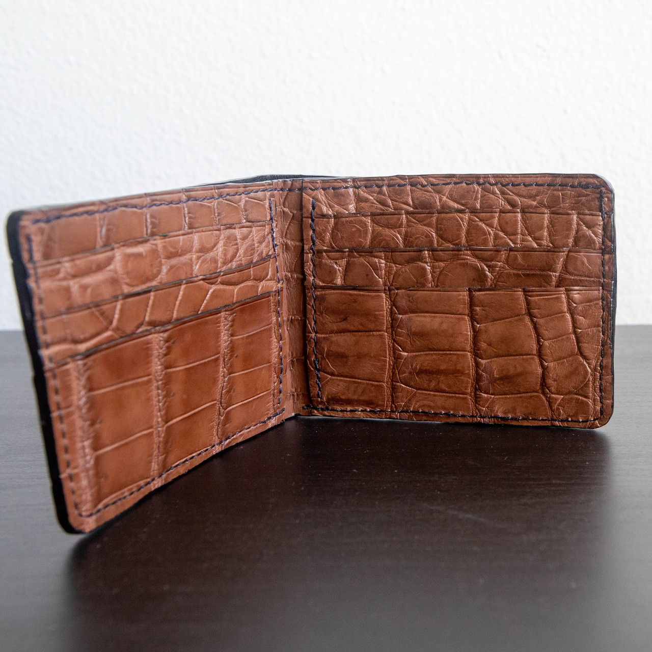 Nile Crocodile Bifold Wallet - Tobacco Color - Alligator Jakes
