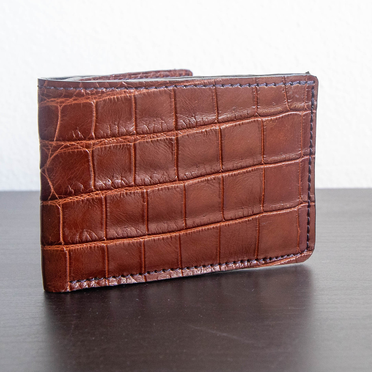 Nile Crocodile Bifold Wallet - Cognac Color - Alligator Jakes