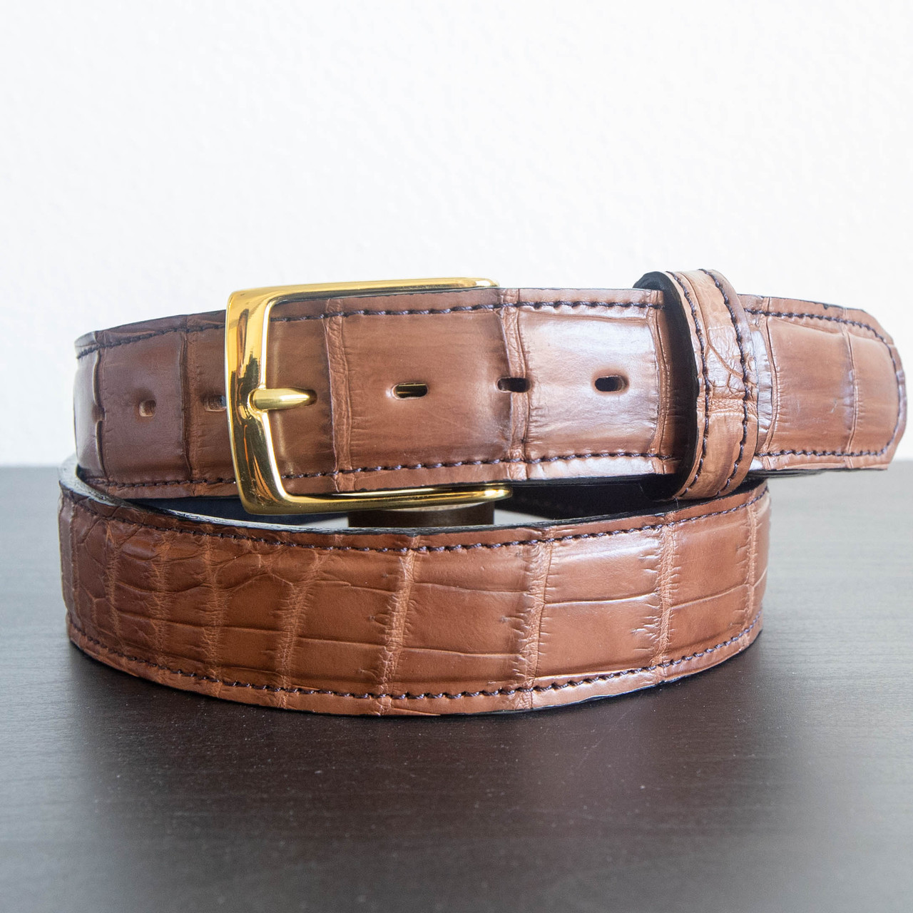 Nile Crocodile Belt - Tobacco Color - Alligator Jakes