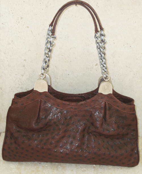 Genuine Ostrich Leather handbag made in Tokyo Japan, Women's