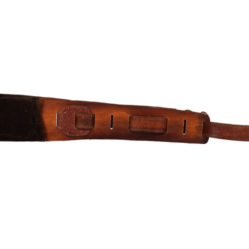 Cognac Alligator Guitar Strap Interior 1