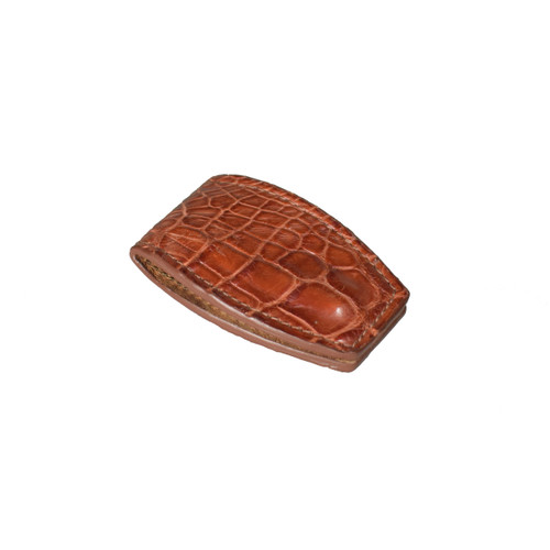 Franklin Money Clip (Exotic) Cognac Gator