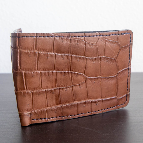 小物 Tow Fold Wallet (Crocodile) Nile Crocodile Bifold Wallet - Cognac Color - Alligator Jakes