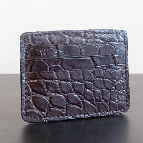 Nile Crocodile Card Holder - Black Color - Alligator Jakes