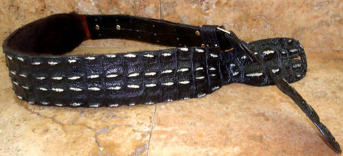 Genuine FLORIDA ALLIGATOR HORNBACK SKIN Custom Guitar Strap - HANDCRAFTED in the USA.