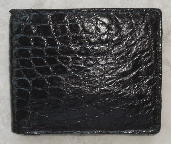 GENUINE ALLIGATOR SKIN WALLET - BLACK - HANDMADE IN FLORIDA, USA
