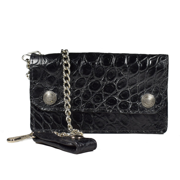 Black Alligator Biker Wallet