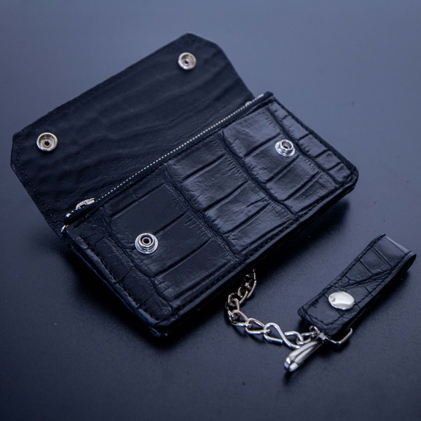 Biker Wallet Alligator Black