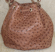 OSTRICH SKIN HANDBAG - MINK - back