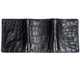 WALLET - ALLIGATOR SKIN - BLACK - TRIFOLD - Large tiles
