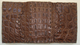 HANDSEWN ALLIGATOR SKIN TRIFOLD WALLET - CHOCOLATE - HANDMADE IN THE USA.