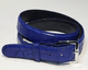 ALLIGATOR SKIN BELT - ROYAL BLUE - MATTE - ONE PIECE - 35mm