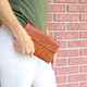 Cognac Alligator Skin Long Clutch Wallet