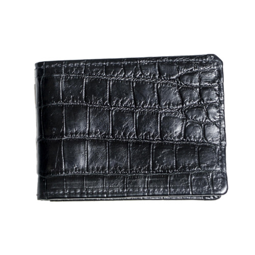 BC012NL - Cuadra Black Exotic Bifold Wallet in Niloticus Leather for Men