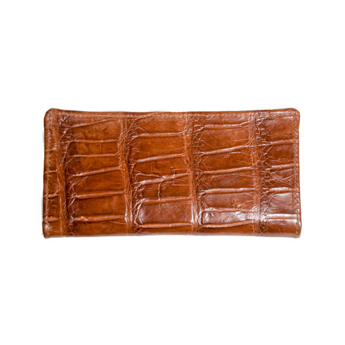 Cognac Alligator Long Wallet - Alligator Jakes