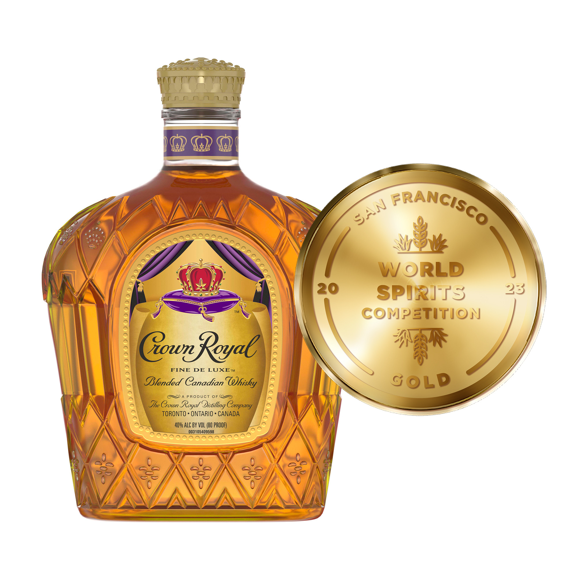 Unwind in luxury with a glass of Crown Royal Fine De Luxe Blended Canadian Whisky. With a silky texture and hints of oak and sweet vanilla, our 80 proof whisky provides a refined flavor that enhances any cocktail party or celebration. Matured to perfection, our deluxe whisky is the standard of excellence for Canadian whisky. Perfect for a classic old fashioned. Includes one 80 proof 750 mL bottle of Fine De Luxe Blended Canadian Whisky. Please drink responsibly., One 750 mL bottle of Crown Royal Fine De Luxe Blended Canadian Whisky, Perfect as a gift or for any celebration, Meticulously blended with 50 distinct and rich whiskies, Silky texture and hints of oak and sweet vanilla for a refined flavor, Robust, full-bodied blended Canadian whisky, Matured to perfection