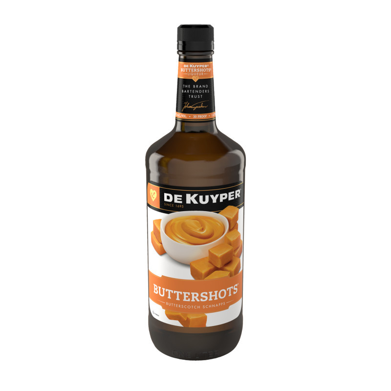 DeKuyper Buttershots Schnapps Liqueur is carefully created with the rich, creamy flavor of butterscotch to deliver you the fine taste you expect from De Kuyper. Bring the comforting flavor of butterscotch to your favorite drinks with this buttery liqueur. A clear liqueur, Buttershots tastes of indulgent, rich, and melted butter and brown sugar. Scrumptious on its own, this versatile liqueur is endlessly mixable for a variety of distinctive cocktails. Since 1695, DeKuyper has been the brand bartenders trust to add color, flavor, and fun to any cocktail.