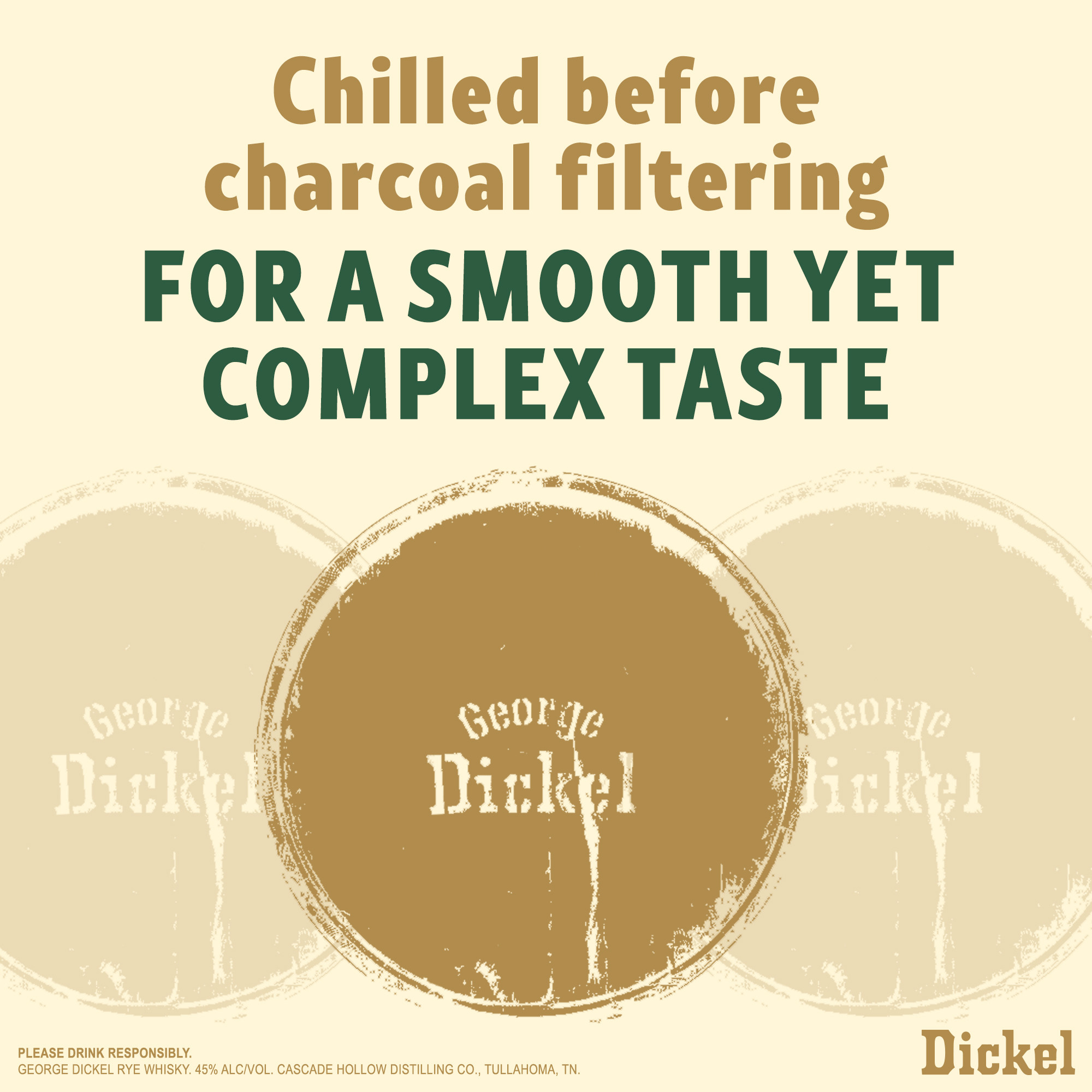 George Dickel Rye Whisky brings depth, range and personality with spicy flavor and subtle fruit notes ending in a remarkably smooth finish. Our 90 proof Rye whisky is made from 95% rye and 5% malted barley. It's chilled before undergoing charcoal-mellow filtration creating a truly unique blend. With its complex flavor and finish, our rye whisky is perfect for sipping on its own or adding a delicious kick to your favorite cocktail. Best enjoyed in a Dickel Highball. Includes one 90 proof 750 mL bottle of George Dickel Rye Whisky. Please drink responsibly., Includes one 750 mL bottle of George Dickel Rye Whisky, 90 Proof, Perfect as a whisky gift or for any one-of-a-kind celebration, Perfect as a gift or for any celebration, Chilled before undergoing charcoal-mellow filtration, Notes of fruit, clove, and cinnamon with a long finish