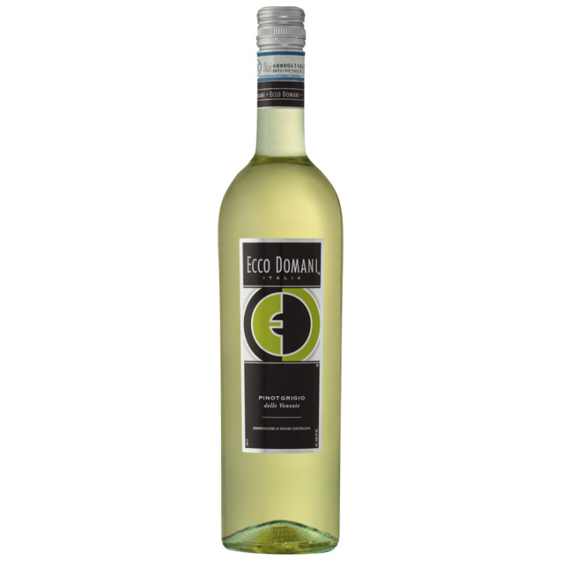 Experience a refreshing white wine with Ecco Domani Pinot Grigio Wine. Made primarily from hand-harvested Italian grapes, this medium-bodied, crisp white wine is highly versatile. Each sip delights your senses with notes of light citrus and tropical fruit, delicate floral aromas and a crisp, refreshing finish. Enjoy this Pinot Grigio on its own or in a wine cocktail. It makes the perfect pairing with foods, including light pasta, poultry and fish. Ecco Domani Pinot Grigio is great for a variety of occasions, whether you're entertaining friends and family or you need a wine gift to take to a dinner party. Each 750 mL bottle contains about 5 glasses of wine with 12.5% alcohol by volume. The convenient twist-off cap ensures no wine opener is needed, making this wine bottle easy to enjoy anytime, anywhere. Crafted in a modern style, Ecco Domani wines embody the spirit of contemporary Italy, where you'll find an inspiring combination of style and celebration that is unique around the world. We craft our wines in this same spirit of creativity.