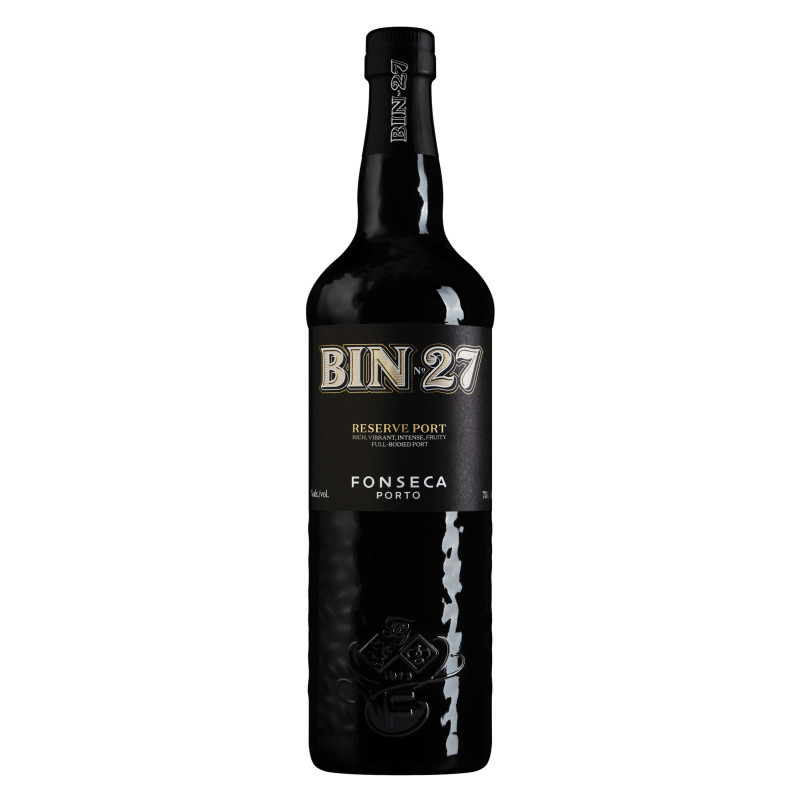 BIN 27 is produced primarily from grapes from Fonseca’s own quintas in the Cima Corgo—exceptional fruit that results in a wine of high quality and consistency from year to year. In the winery, the newly developed, robotic “Port Toes” technology for treading the grapes allows the winery to maximize the quality of the fruit by imitating the traditional action of human feet and avoiding damage to the bitter grape seeds. Fermentation is halted by the addition of grape spirits before all the residual sugar has been fermented, creating a sweet, fortified wine. A ruby-style Porto blended from reserve wines selected for their intense depth of color and fruit character, BIN 27 is aged for four years in neutral wood vats before bottling.