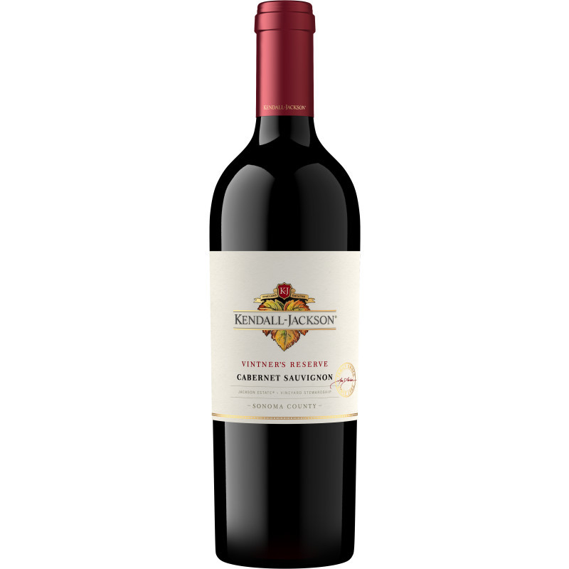 As one of Kendall-Jackson's flagship red wines, the Vintner’s Reserve Cabernet Sauvignon red wine highlights the vivid fruit flavors from the cool coast. This California Cabernet is crafted boutique-winery style in small individual lots throughout the winemaking process for flavor distinction. Kendall-Jackson is committed to producing only the finest quality wines from Cabernet Sauvignon grapes grown in California.

This red wine exhibits aromas of lush, bright black cherry, blackberry and cassis. Round tannins provide a robust structure and supple mid-palate. Notes of cedar, vanilla and mocha linger on the finish.

This Red Wine has a Cork closure.

Alcohol Content: 13.5%

Pair with beef short ribs, lamb sliders and impossible burger.

Kendall-Jackson Vintner's Reserve Cabernet Sauvignon red wine is made from grapes grown on Sonoma and Mendocino County mountainsides and hillsides. Cabernet Sauvignon lots are blended with Merlot for softness, Cabernet Franc for tannins, Petit Verdot to enhance the mouthfeel, and Malbec for roundness. Sonoma County mountain and hillside vineyards add a superb wine structure. Mendocino County mountain vineyards impart blackberry and mocha flavors. Artisan winemaking techniques, such as cold soaking and extending maceration were used to enhance and simultaneously soften the tannins, deepen the color and intensify the flavors. Barrel aged in French and American oak.