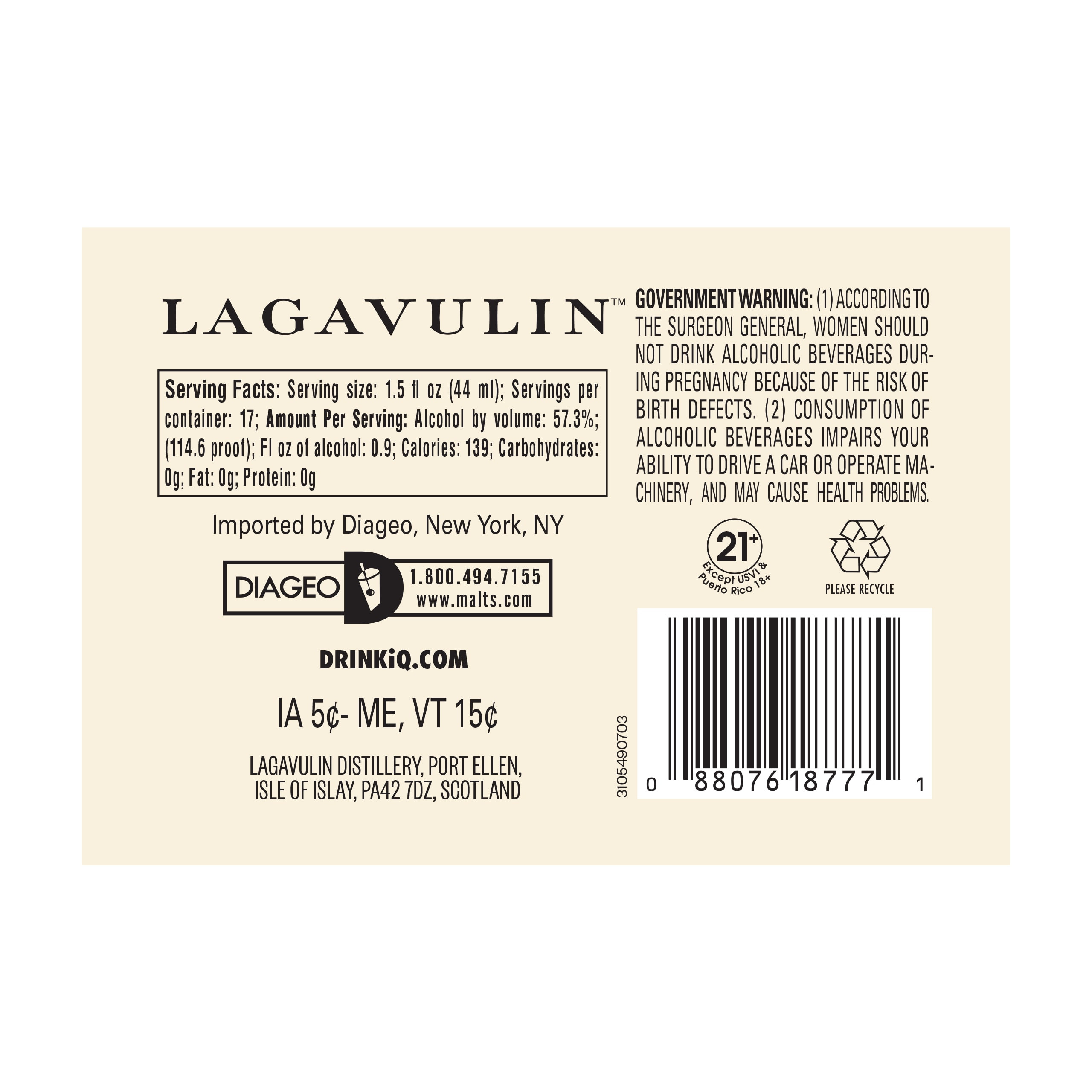 This year's Special Releases Collection pushes the boundaries of flavor maps, creating a vivid and fantastical collection of elusive expressions - showcasing the world of rare flavor possibilities from iconic distilleries. From a combination of virgin oak casks and smokiest reserves, Lagavulin 2022 Special Release 12 Year Old Single Malt Scotch Whisky boasts a deep sweetness and a crackling spice. Made in the birthplace of distilling, this iconic Islay malt is intense and smoky, steeped in history and lore for over two hundred years. On the nose, a smokiness with charcoal and fragrant peat, backed by a clean fresh base note of sea air and mineral scents. The taste is sweet to start, then a lemony acidity and light sea salt add freshness, ending with a salty-smoky intensity. This medium-bodied spirit has a long, peat-smoke finish. For an elegantly simple drink, serve in a whisky glass neat or with a dash of water to sweeten but still taste the smoky intensity. Includes one 114.6 proof 750 mL bottle of Lagavulin 2022 Special Release 12 Year Old Single Malt Scotch Whisky. Please drink responsibly., One 750 mL bottle of Lagavulin 2022 Special Release 12 Year Old Single Malt Scotch Whisky, Medium-bodied with a smooth lightly oily texture, Perfect as a gift or for any celebration, Matured in heavily peated American Oak refill and virgin oak casks, Aged 12 years
