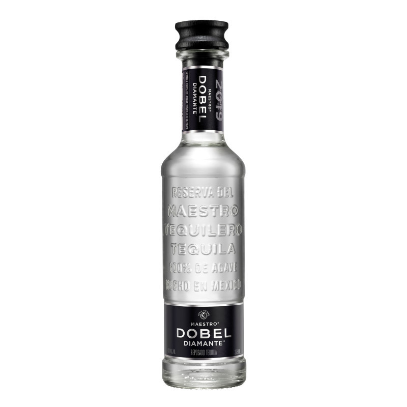 Maestro Dobel Diamante is the world's first Cristalino tequila. Blended Extra Añejo, Añejo and Reposado tequilas are aged in Balkan new white wood barrels, then filtered again to retain an elegant flavor. Dobel Diamante Cristalino has a mild oak aroma with a touch of vanilla. It has a citrus and prickly pear flavor with a smooth, crisp, clean finish. Pour one shot of Diamante Tequila into an old-fashioned glass with ice and a lemon slice to sip neat, or use in your favourite Margarita recipe. (ABV 40% - 80 proof)