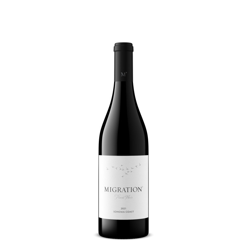 Migration is dedicated to crafting wines from the finest cool-climate winegrowing regions highlighting lush fruit, bright acidity and impeccably balanced oak. This dedication has taken us to the storied vineyards of California’s Sonoma Coast, where clockwork fog and Goldridge sandy loam soils have contributed to a Pinot Noir with beautiful high-tone red fruit flavors of cherry, cranberry and strawberry and enticing hints of orange-cinnamon spice.
