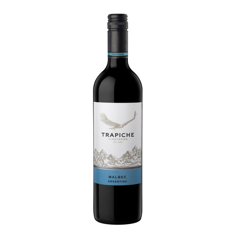 The Trapiche Vineyards tier is a collection of hand-harvested wines from grapes grown at 2,000 feet in elevation in Mendoza and aged in stainless steel tanks to bring out the fruit and acidity, providing fresh, pure flavors. This 100% Malbec has flavors of plums, cherries and vanilla. The ideal wine for grilled meat.